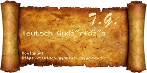 Teutsch Gyárfás névjegykártya